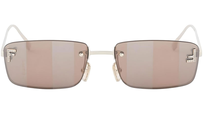 Fendi First Crystal Light Gold Square Sunglasses