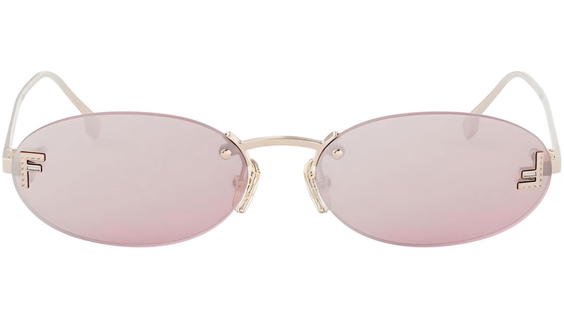 Fendi First Crystal Rose Gold Oval Sunglasses