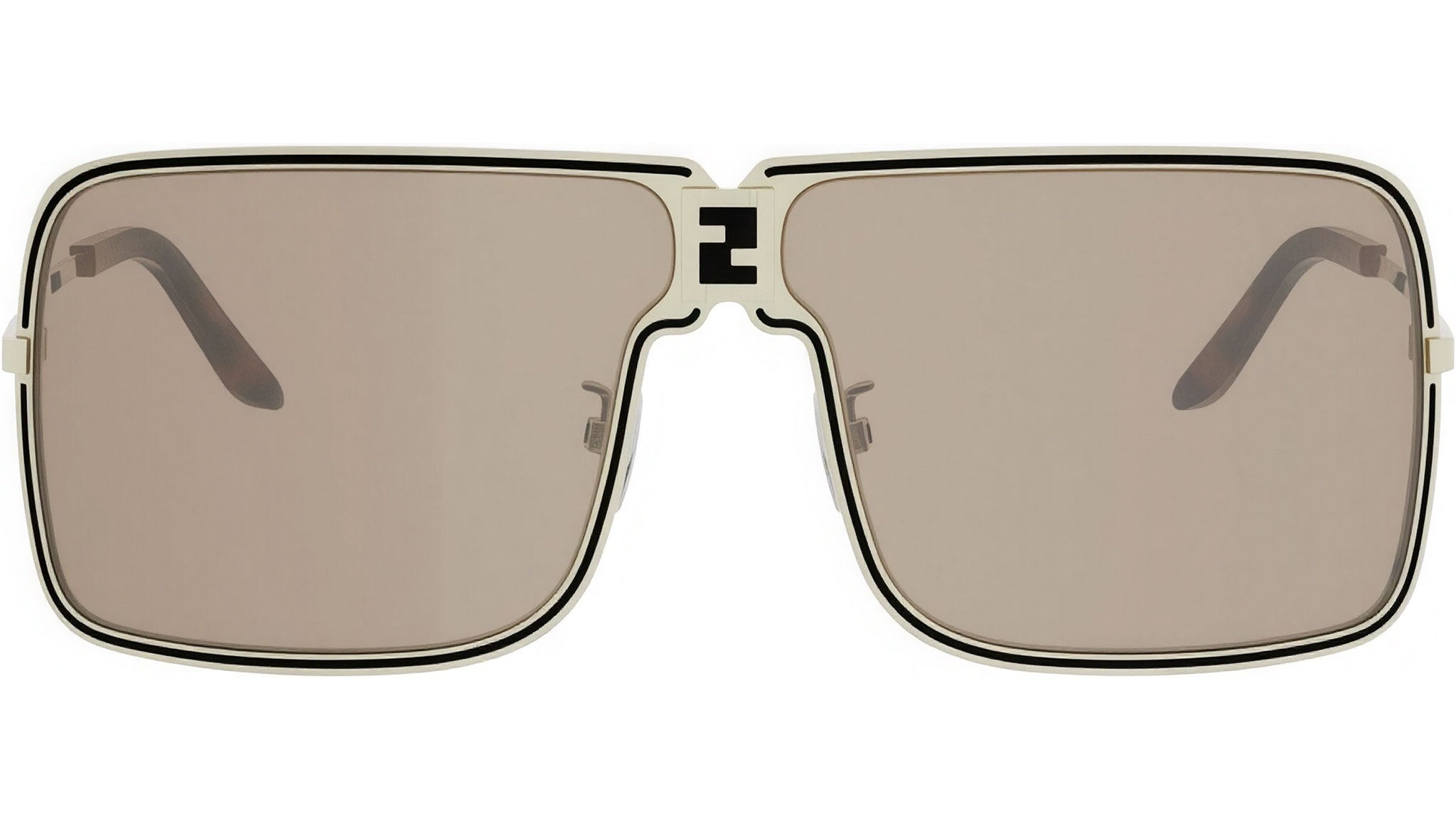 Fendiness Light Gold Mask Sunglasses