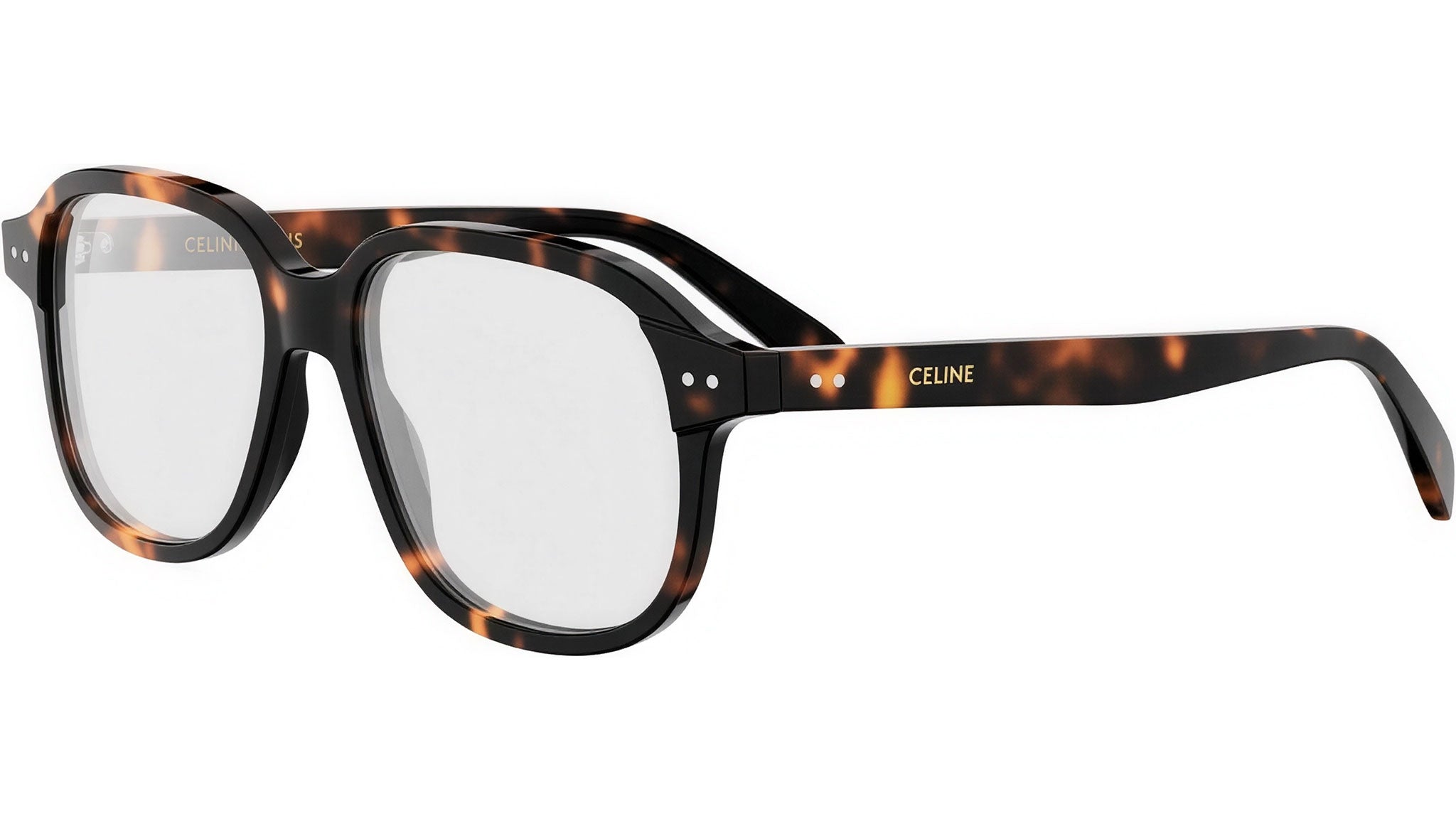 CELINE Thin Tortoise Square Eyeglasses