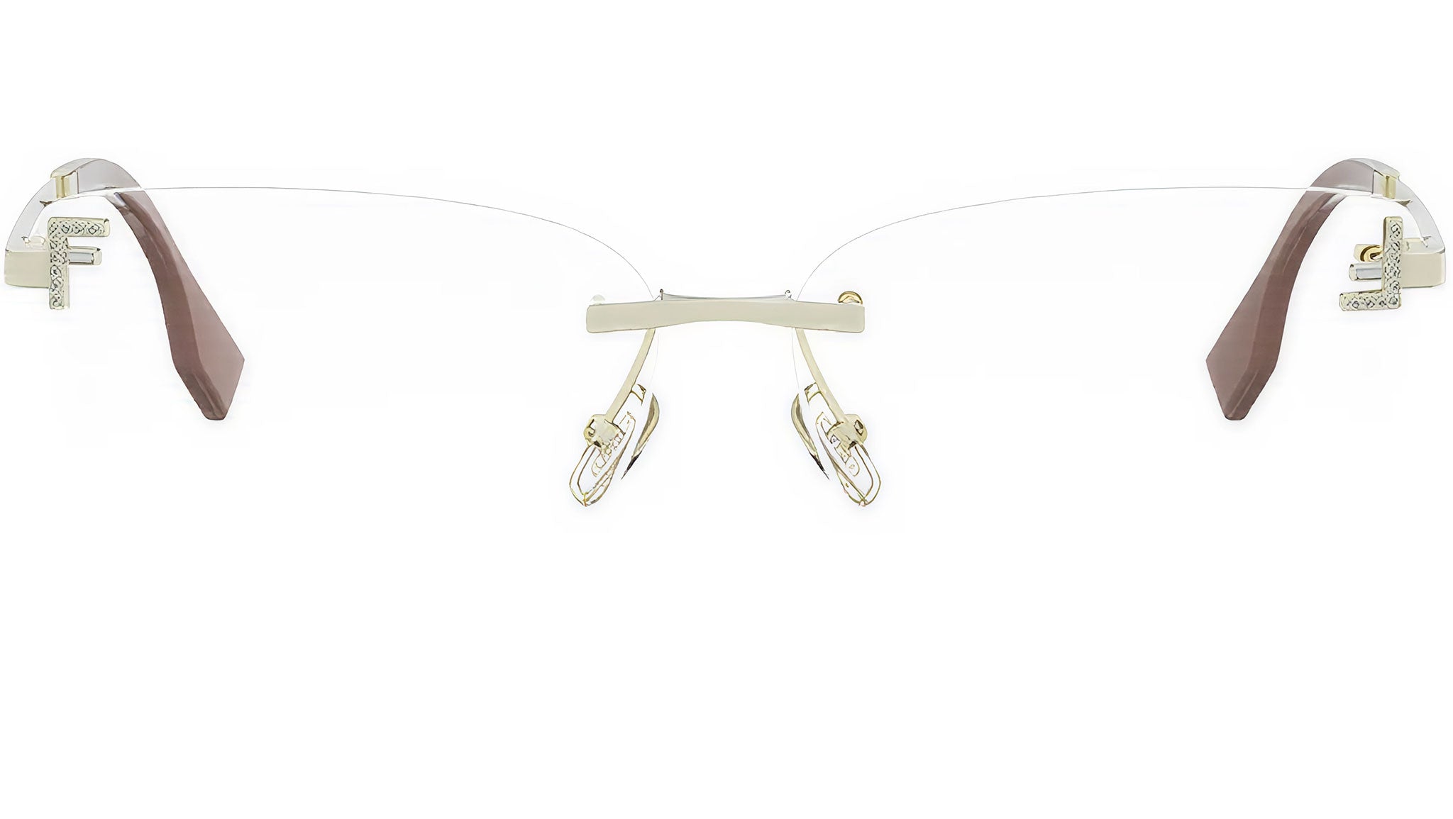 Fendi Crystal Gold Geometric Eyeglasses