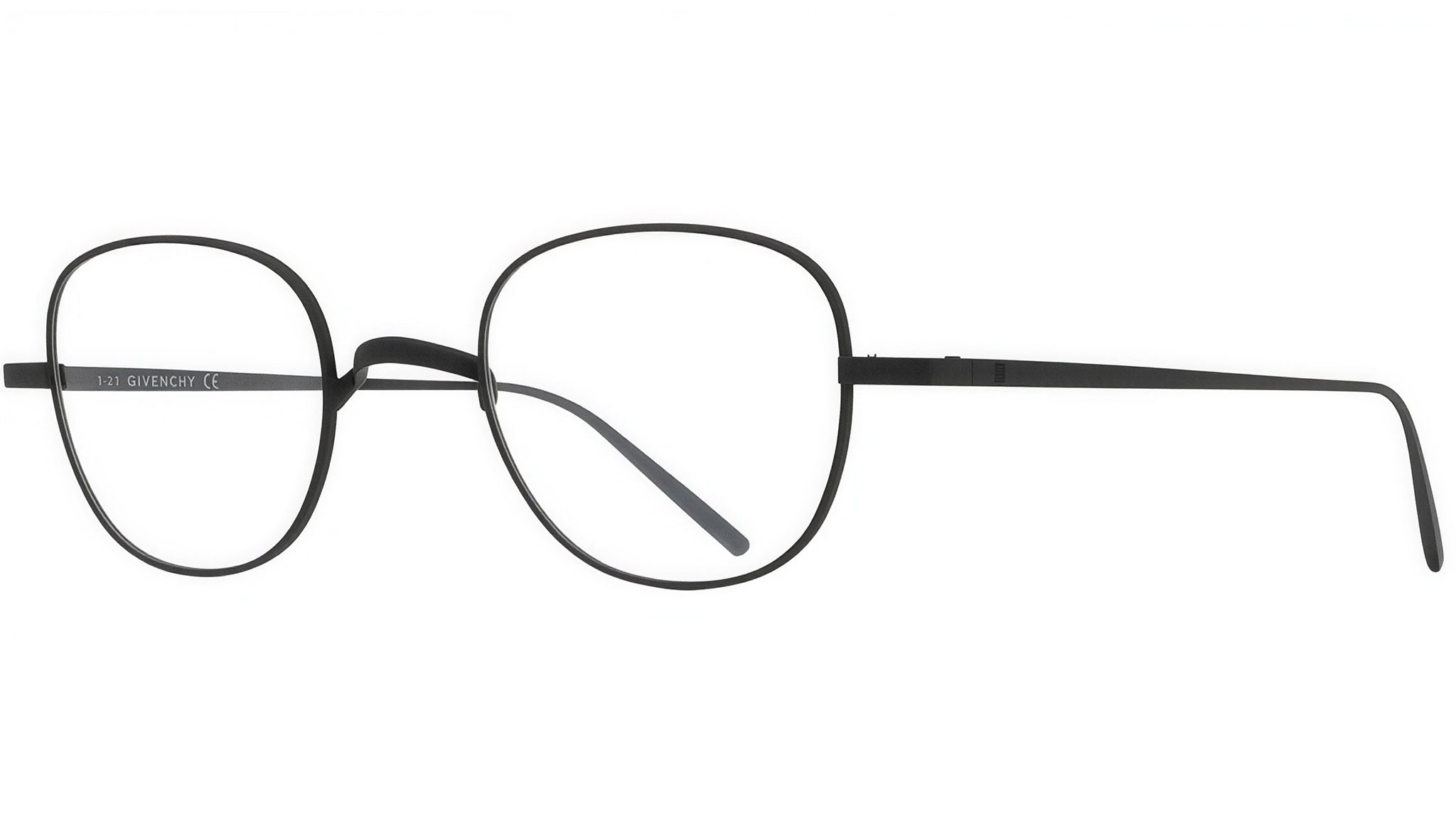 Titanium Matte Black Round Eyeglasses