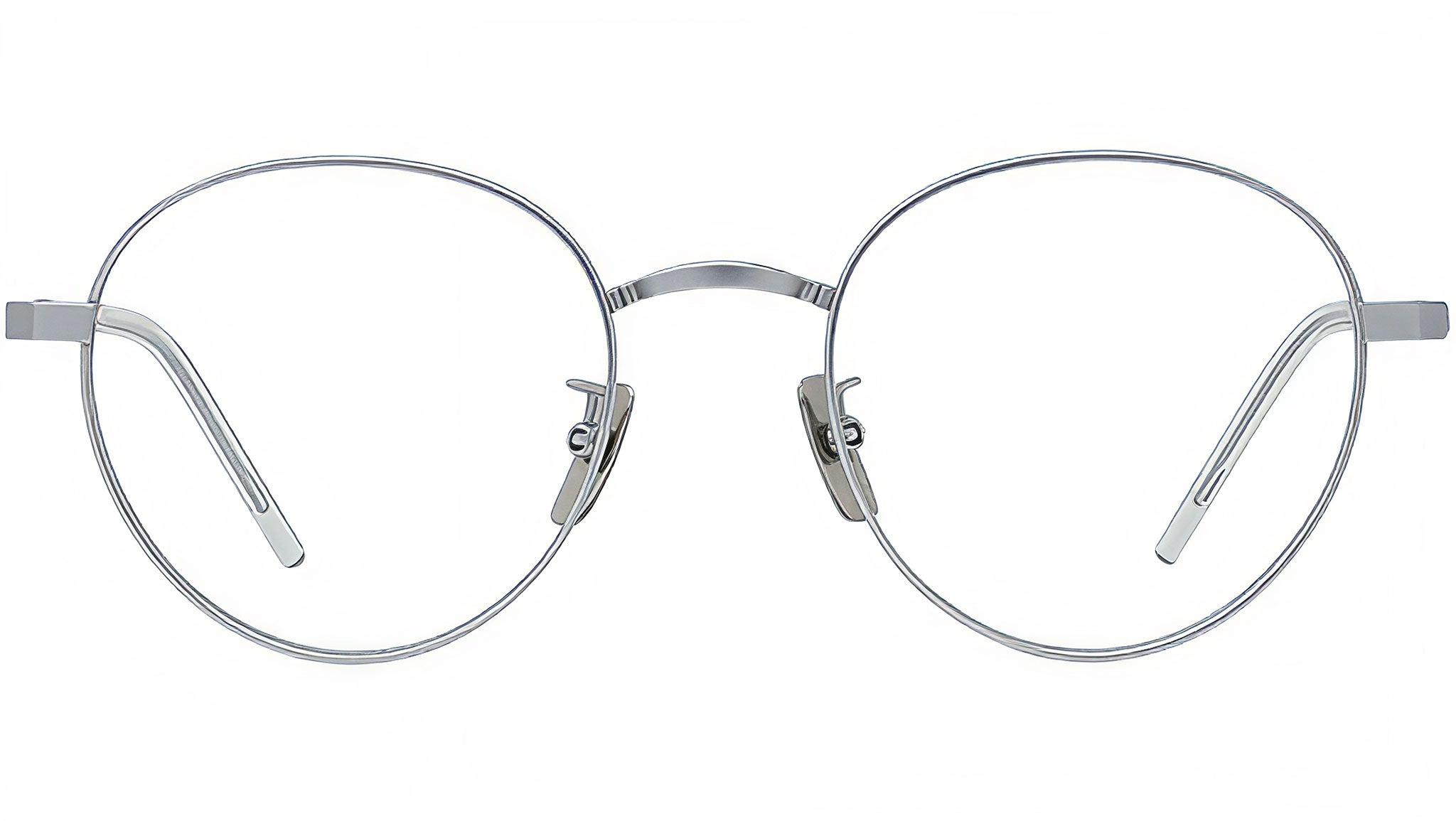Titanium Matte Silver Geometric Eyeglasses