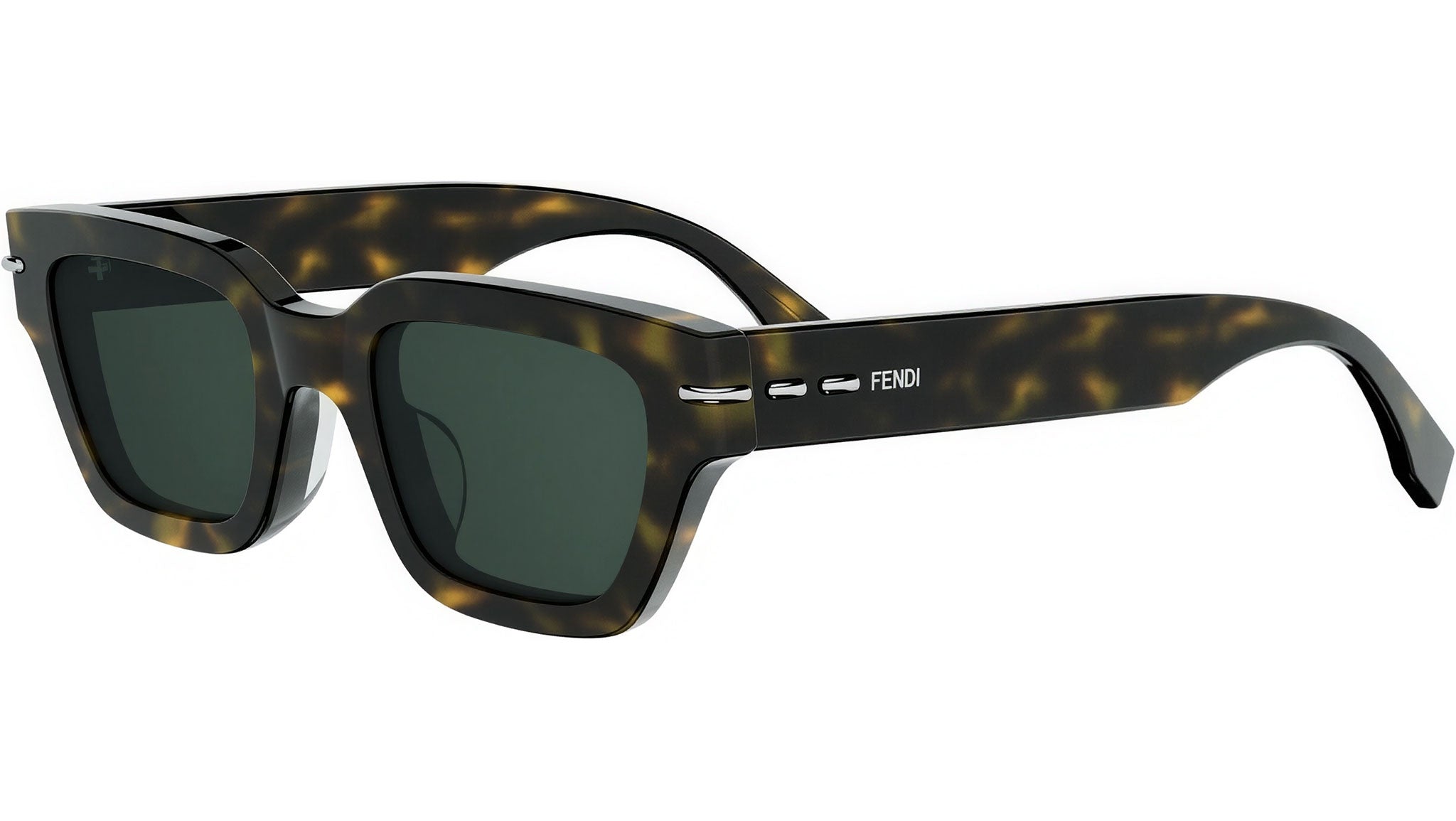 Fendi Selleria Havana Rectangular Sunglasses