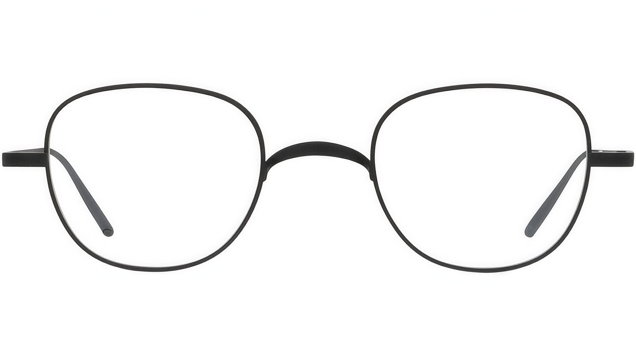 Titanium Matte Black Round Eyeglasses