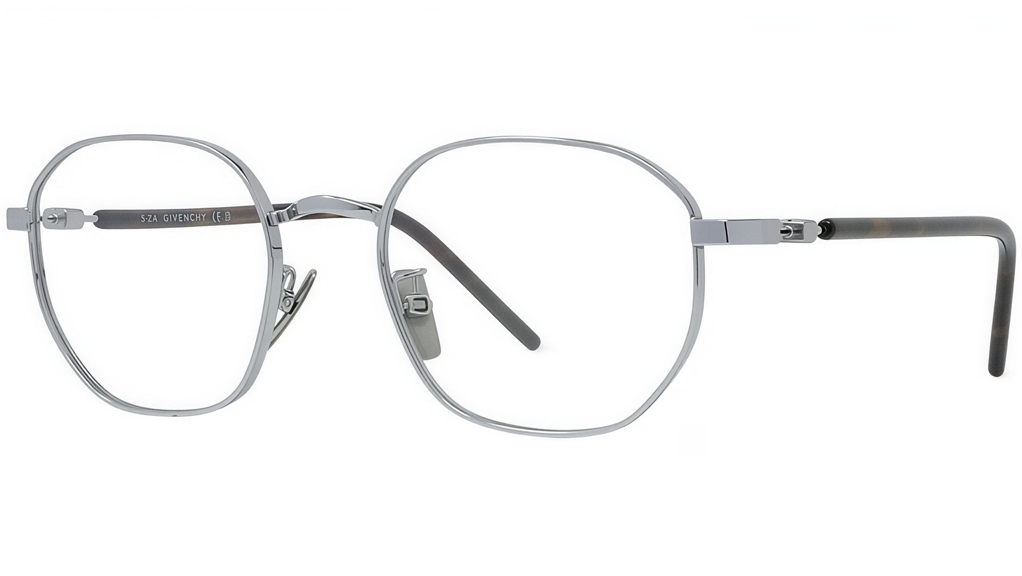 Titanium Silver Geometric Eyeglasses