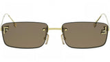 Fendi First Crystal Gold Square Sunglasses