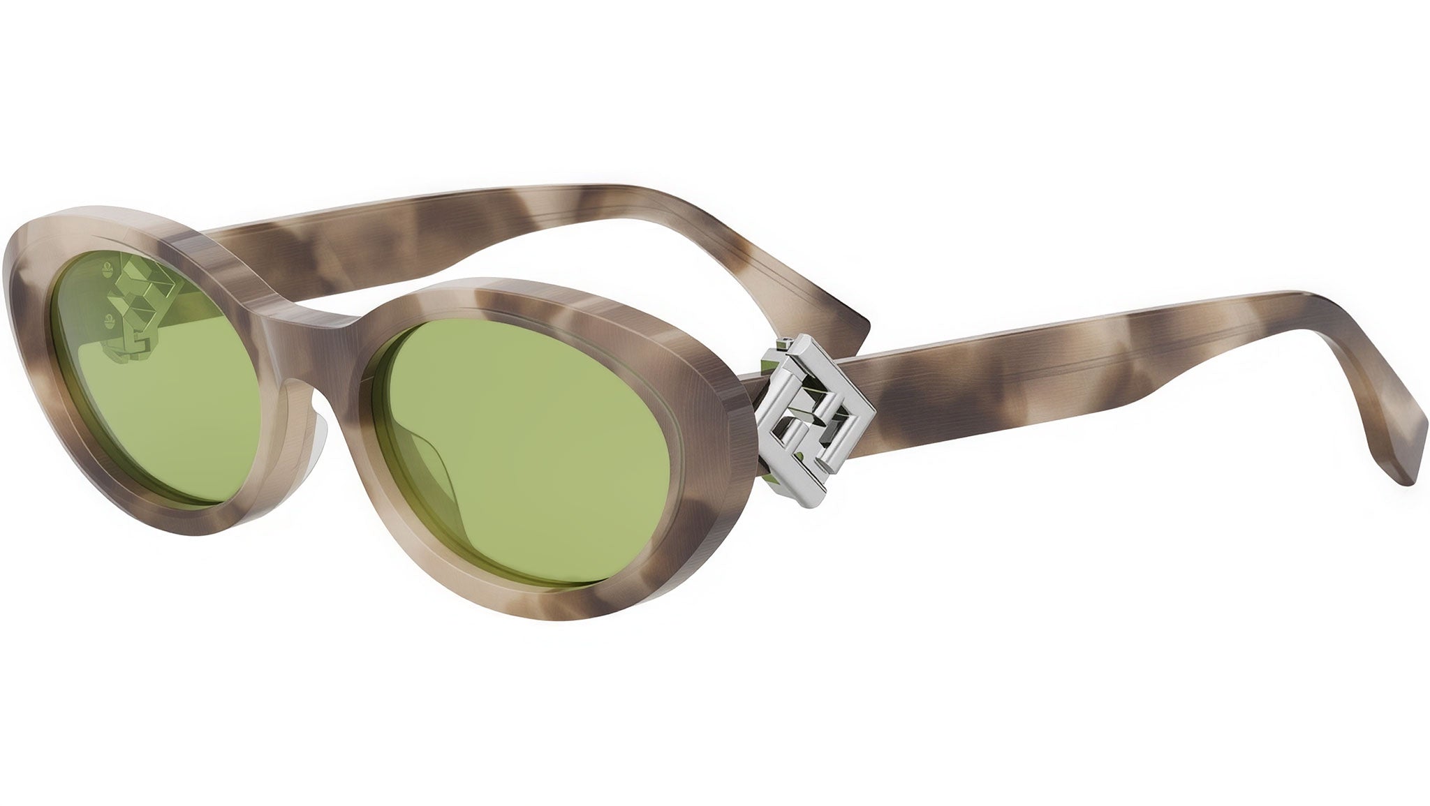 FF Diamonds Grey Oval Sunglasses