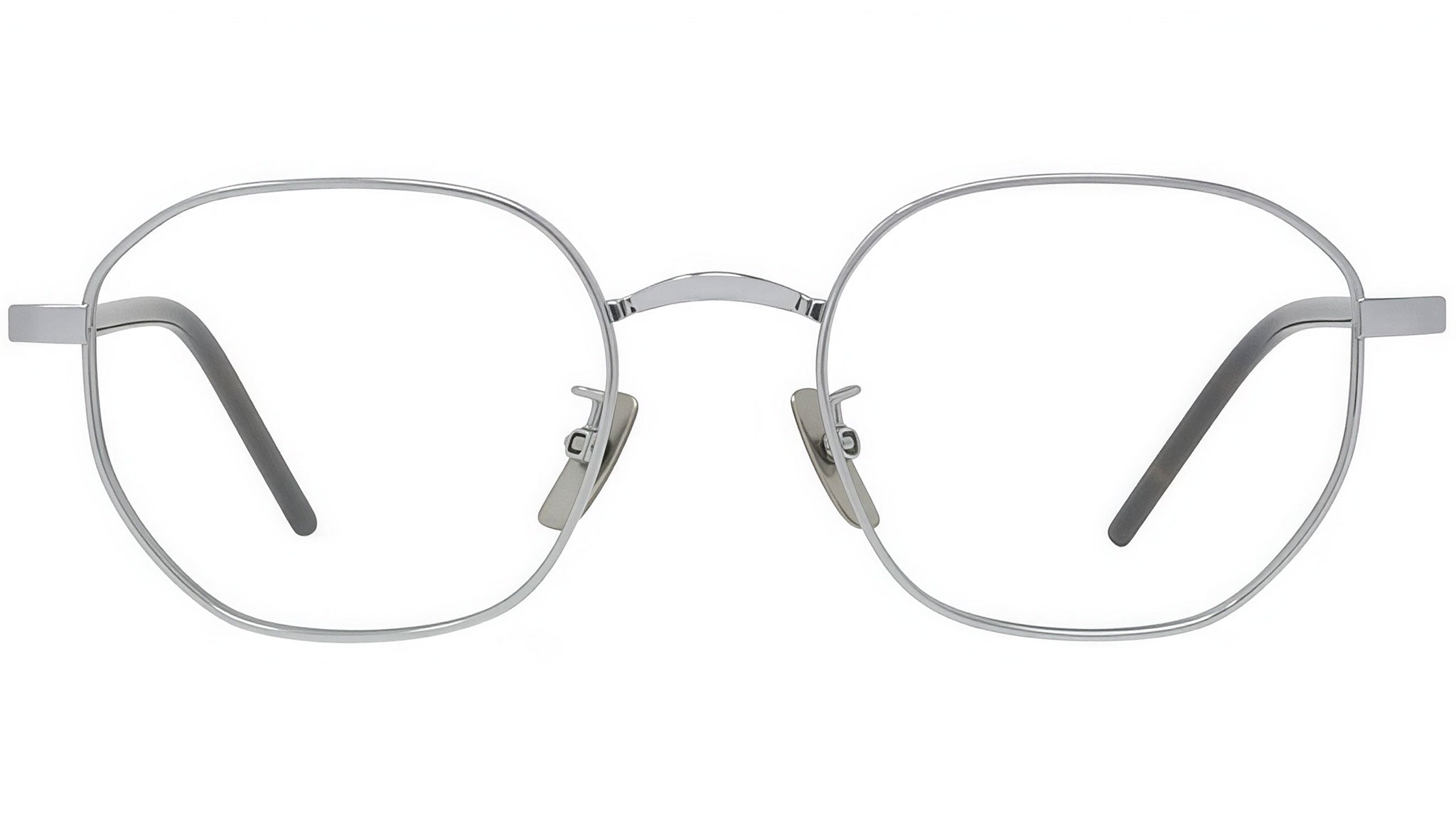 Titanium Silver Geometric Eyeglasses