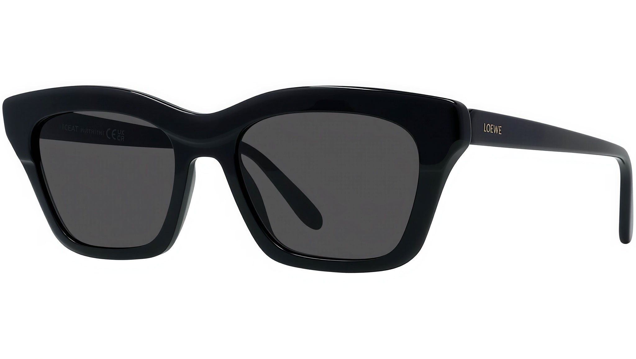 Slim Black Geometric Sunglasses