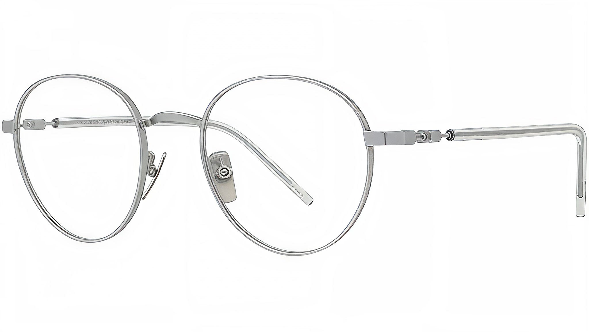 Titanium Matte Silver Geometric Eyeglasses
