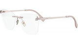 Fendi Crystal Rose Gold Geometric Eyeglasses