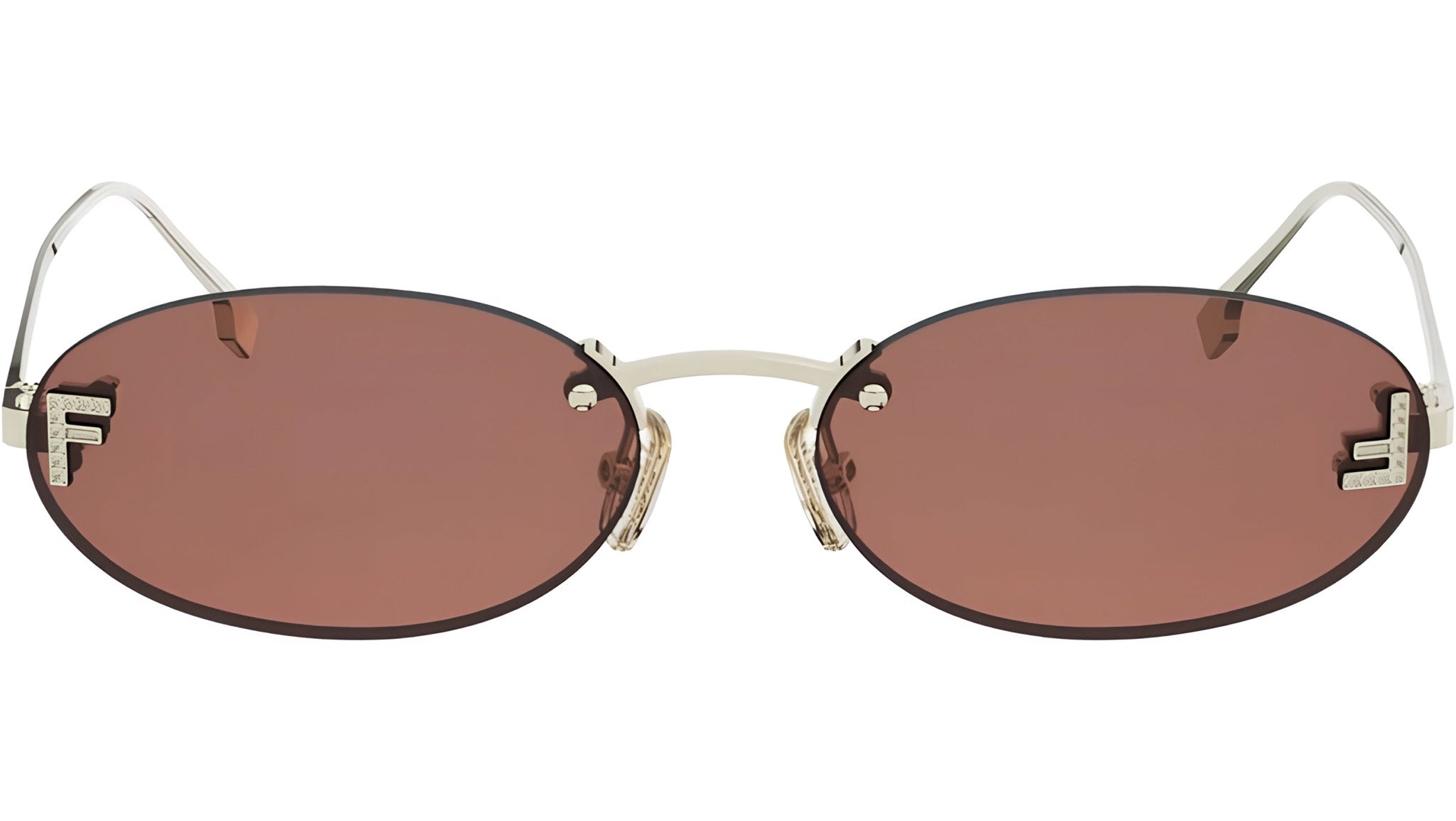 Fendi First Light Gold Oval Sunglasses