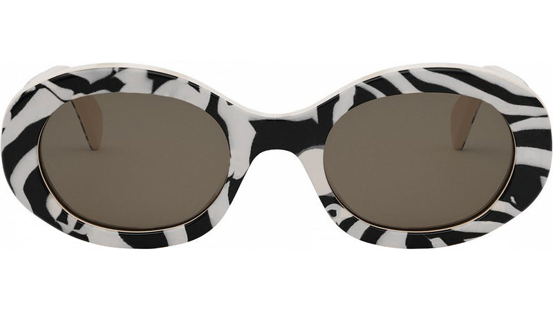 Triomphe Black Oval Sunglasses