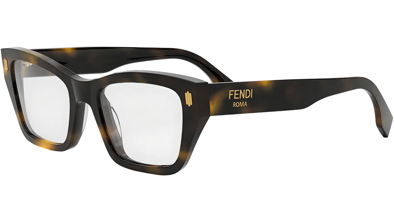 Fendi Roma Havana Rectangular Eyeglasses