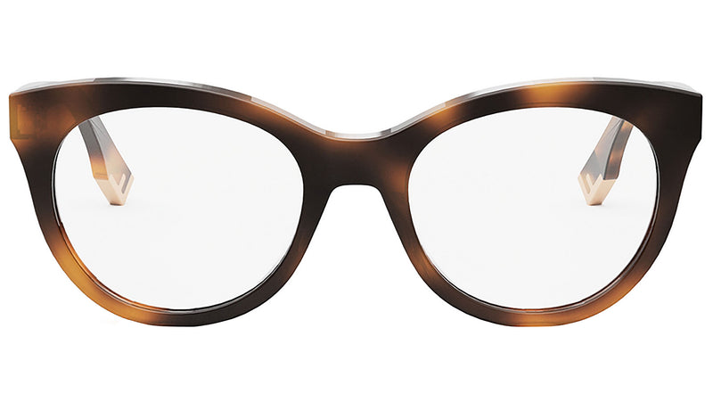 Fendi Way Havana Round Eyeglasses