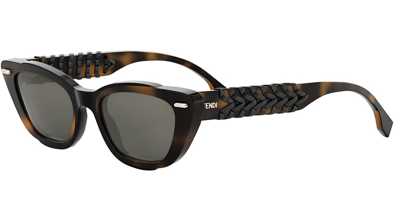 Fendi Interlace Havana Cat Eye Sunglasses