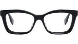 Lettering Black Rectangular Eyeglasses