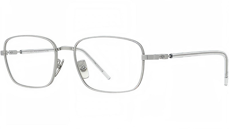 Titanium Matte Silver Rectangular Eyeglasses