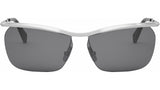 Metal Silver Geometric Sunglasses