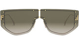 Fendi First Gold Rectangular Sunglasses