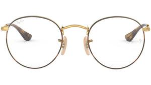 Round Metal Optics RB3447V gold on top havana