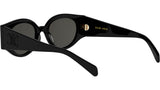 Triomphe Stamp Black Round Sunglasses