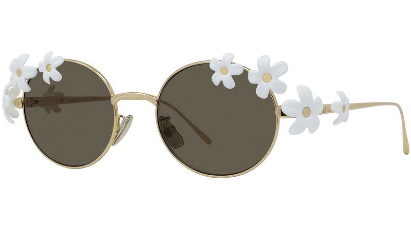 Signature Gold White Oval Sunglasses