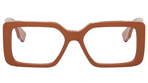 Baguette Havana Rectangular Eyeglasses