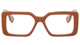 Baguette Havana Rectangular Eyeglasses