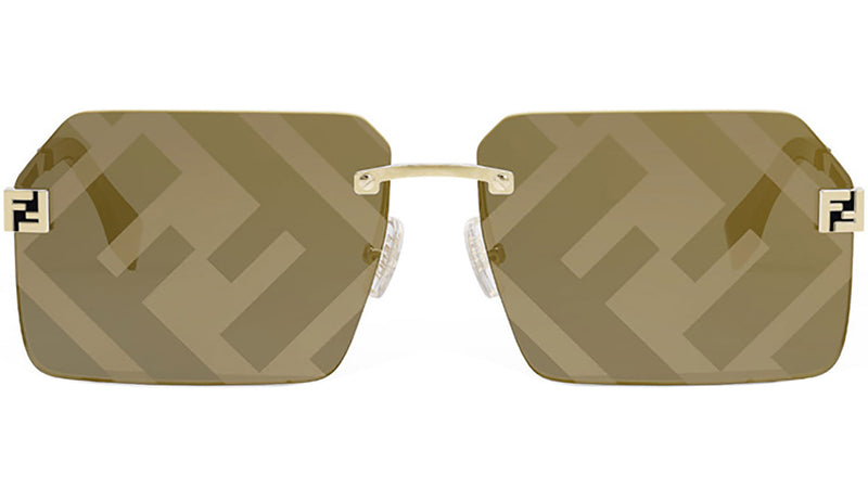 Fendi Sky Gold Rectangular Sunglasses