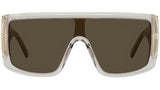 Square Light Brown Shield Sunglasses