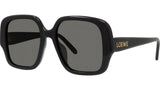 Slim Black Square Sunglasses