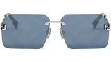 Fendi Sky Silver Rectangular Sunglasses