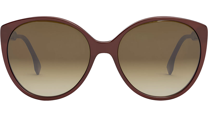 Fendi Fine Bordeaux Round Sunglasses