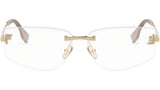 Fendi Crystal Gold Geometric Eyeglasses