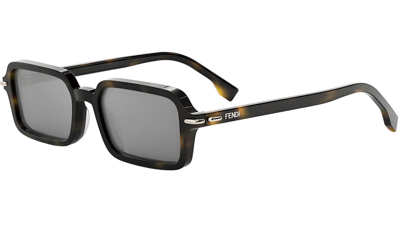 Fendi Selleria Havana Rectangular Sunglasses