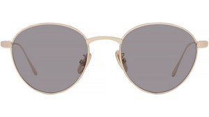 Slim Gold Round Sunglasses