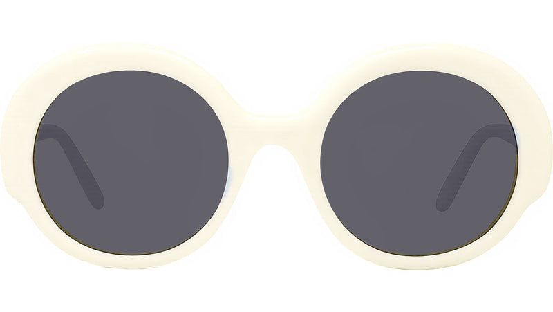 Thin White Round Sunglasses