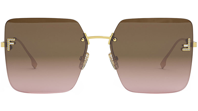 Fendi First Shiny Endura Gold Square Sunglasses