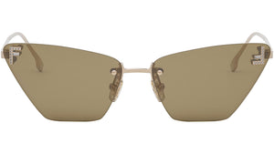 Fendi First Crystal Rose Gold Cat Eye Sunglasses