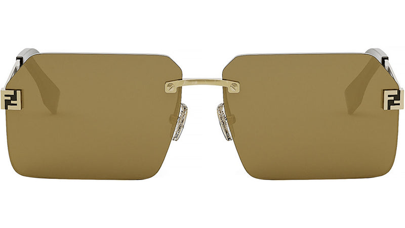 Fendi Sky Gold Rectangular Sunglasses