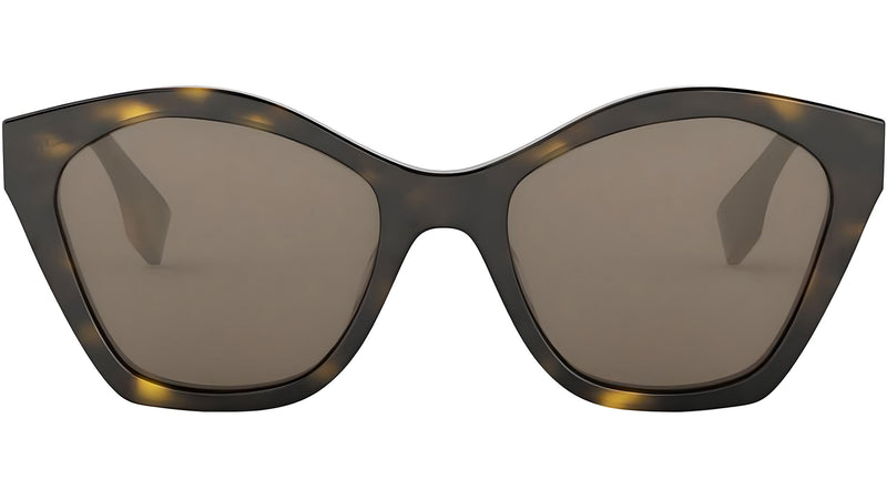 Lettering Havana Geometric Sunglasses