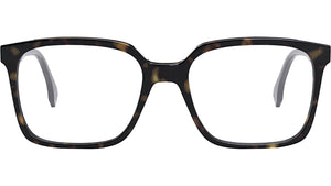 Fendi Fine Havana Rectangular Eyeglasses