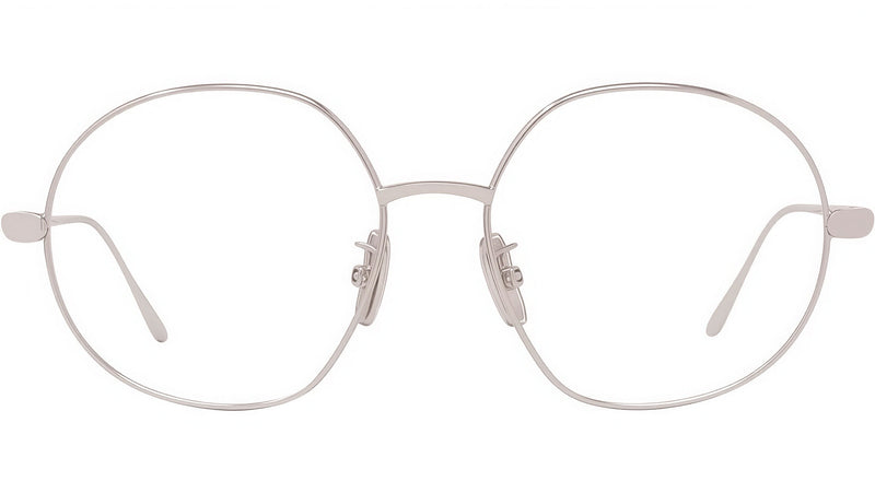 Slim Silver Round Eyeglasses