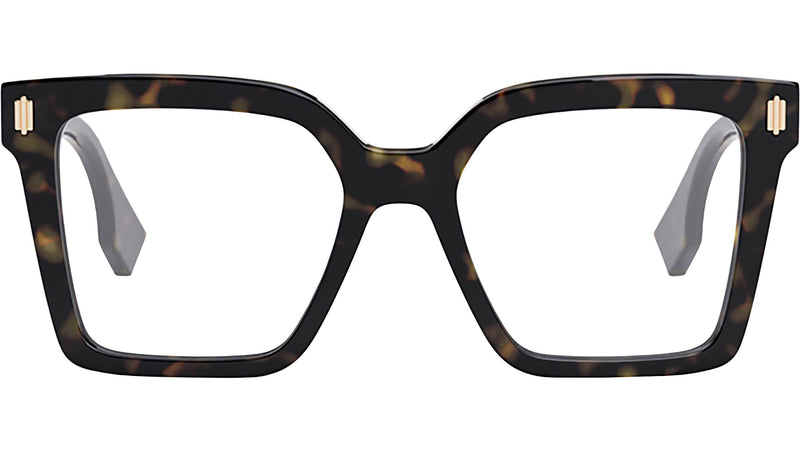 Fendi Bold Havana Square Eyeglasses