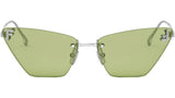 Fendi First Crystal Silver Cat Eye Sunglasses