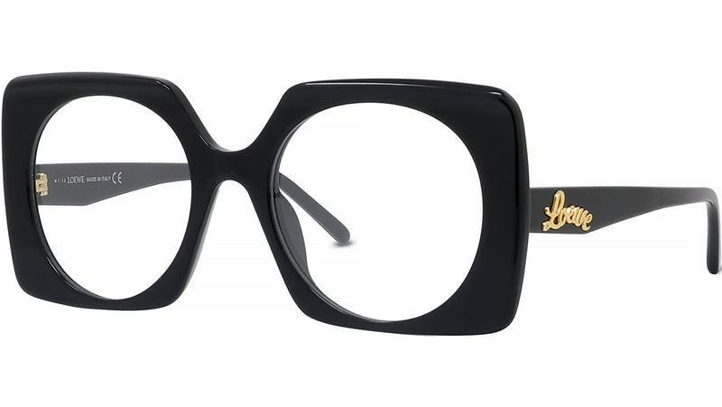 Curvy Black Geometric Eyeglasses