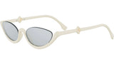 FF Diamonds White Oval Sunglasses