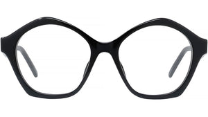 Curvy Black Geometric Eyeglasses